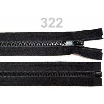 Zip kostěný 5mm dělitelný 80cm (bundový) MART černý 10ks - 20 Kč / ks 322 Black