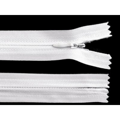 Spirálový zip skrytý šíře 3 mm, délka 22 cm - bílý – Hledejceny.cz