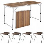 eKosik 001 Stůl kempingový skládací / skládací židle 4ks hnědý – Zboží Mobilmania