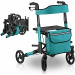 Goleto Čtyřkolové modré chodítko pro seniory Rollator – Zboží Dáma