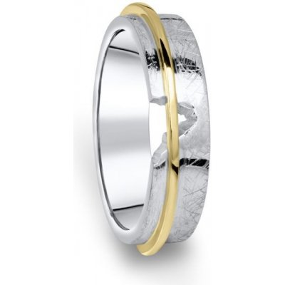 Danfil prsten DF19 D žluté bílé 585/1000 bez kamene povrch ice – Zboží Mobilmania