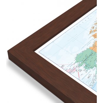 Excart Maps Svět - nástěnná politická mapa 134 x 95 cm (ČESKY) Varianta: mapa v dřevěném rámu, Provedení: Pegi višeň