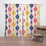 Sablio Závěs Barevné křivky: 2ks 140x250cm – Hledejceny.cz