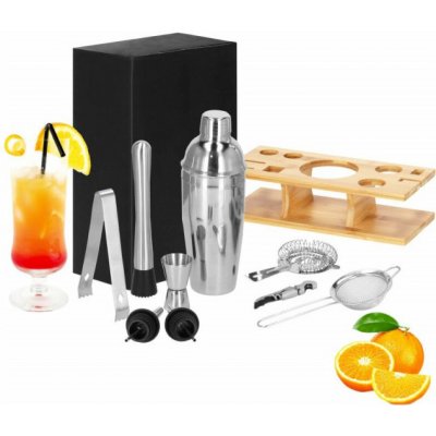 Barmanská sada s dřevěným stojanem 11 dílů, nerezová SPRINGOS MEEHAN – Hledejceny.cz