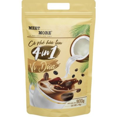 Meet More 4in1 instantní ochucená kokosová káva 0,9 kg