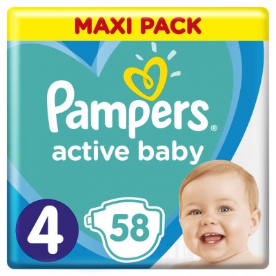 Pampers Active Baby 4 58 ks – Zboží Mobilmania