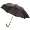 Deštník Jova klasický deštník s dřevěnou tyčí a rukojetí černý