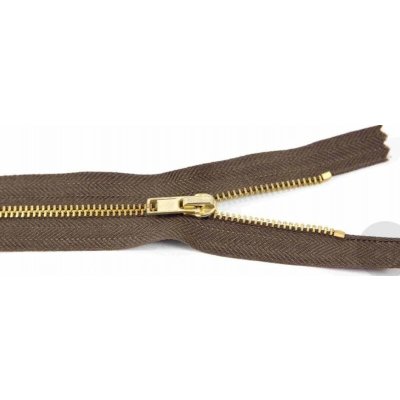 Kovový zip, nedělitelný, silný - 45cm - hnědý - Koh-i-noor - BALENÍ 10 ks – Hledejceny.cz