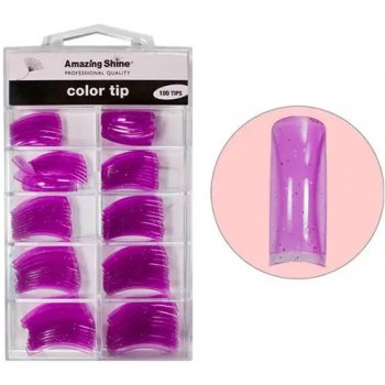Amazing Shine Barevné tipy na nehty Purple Glitter 1 10 100 ks