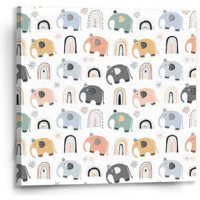 Sablio Obraz Animovaní sloni - 50x50 cm – Zboží Mobilmania