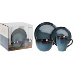 EXCELLENT HOUSEWARE Jídelní sada talířů JERSEY kamenina modrá 16 ks – Hledejceny.cz