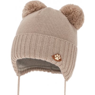 Agbo Chlapecká zimní čepice zavazovací s merino vlnou béžová Rimini – Zboží Mobilmania