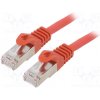 síťový kabel Gembird PP6A-LSZHCU-R-2M Patch, S/FTP; 6a; drát; Cu; LSZH, 2m, červený