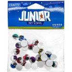 Dekorace pohyblivé oči, 12 mm, sada 30 ks, samolepící, mix barev – Zboží Dáma