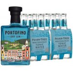 Portofino Dry Gin 43,0% 0,5 l & Fever Tree Mediterranean Tonic 8 x 0,2 l (set) – Zbozi.Blesk.cz