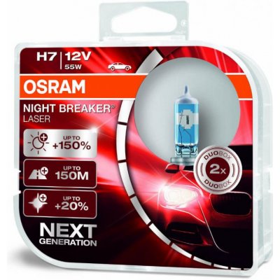 Osram NightBreaker Laser 12V H7 55W PX26d ,2 ks – Zboží Mobilmania