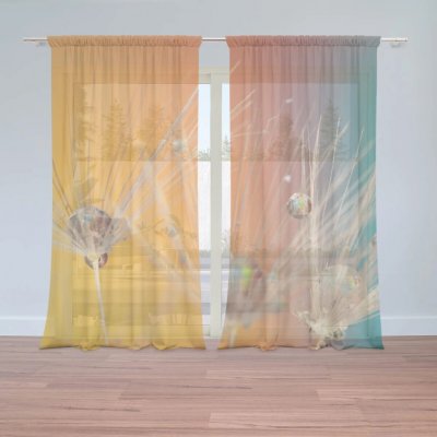 Sablio Záclony Odkvetlé pampelišky 2: 2ks 150x250cm – Hledejceny.cz