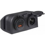 Dvojitá zásuvka s panelem 1x CL + 1x USB + USB-C zásuvka voděodolná | Zboží Auto