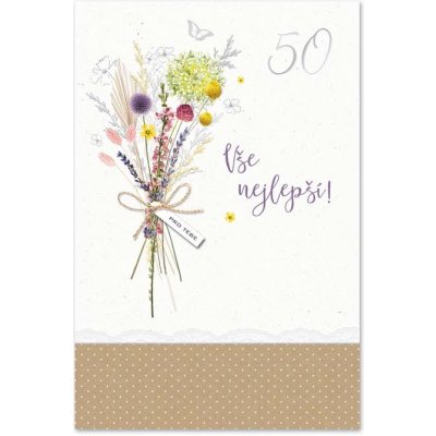 Ditipo Blahopřání - K VÝROČÍ 50.tiny (pugét květin) H – Zboží Mobilmania