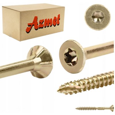 Tesařské vruty 5x50 mm TORX na dřevo kuželové 200 ks Azmet WT-50050 – Hledejceny.cz
