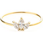 Franco bene prsten se zirkonovými lístky pozlacený 920 – Zboží Dáma