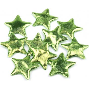 Vánoční hvězda Ø45mm zelená travní sv. 10 ks