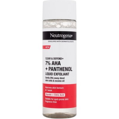 Neutrogena Clear & Defend+ Liquid Exfoliant unisex tekutý peeling s aha kyselinami a panthenolem 125 ml – Zboží Mobilmania