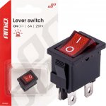 Přepínač kolébkový s červeným podsvícením 250V/6A, AMiO 04439 – Hledejceny.cz