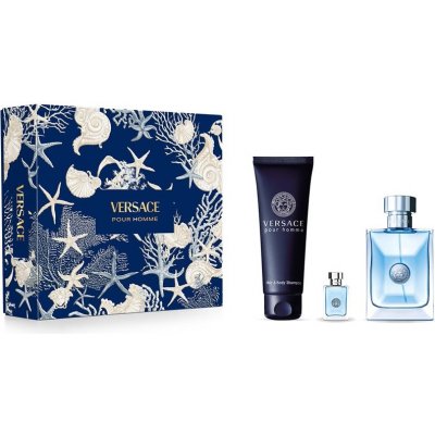 Versace Pour Homme Versace Pour Homme toaletní voda 100 ml + parfémovaný sprchový gel 150 ml + toaletní voda 5 ml – Zboží Dáma