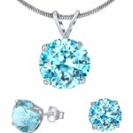 SILVEGO set stříbrných šperků s modro-tyrkysovým křišťálem náušnice a přívěsek JJJS7TOP – Zboží Dáma