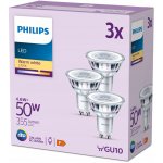 Philips 3x LED halogenová žárovka GU10 PAR16 4,6W = 50W 355 lm 2700K teplá bílá – Hledejceny.cz