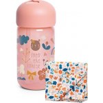 Suavinex lahvička s brčkem Forest růžová 340 ml – Zboží Dáma