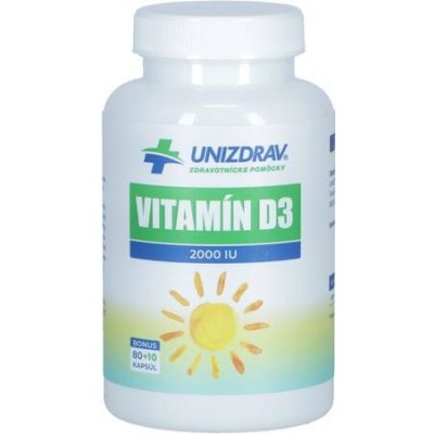 Vitamín D3 2000 IU UNIZDRAV 80 + 10 kapslí