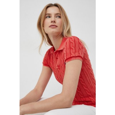 Ralph Lauren bavlněné tričko Polo červená – Zboží Mobilmania