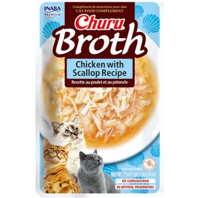 Inaba Ciao Broth cat kuřecí s hřebenatkou 40 g