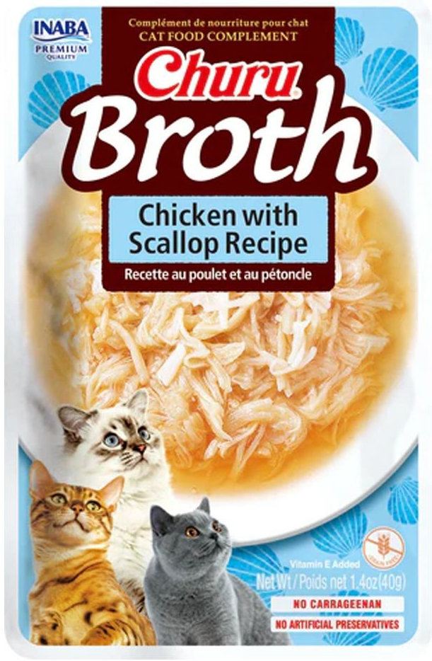 Inaba Ciao Broth cat kuřecí s hřebenatkou 40 g