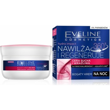 Eveline Cosmetics Hydra Impact 360° Normalizující noční bohatý hydratační krém 50 ml