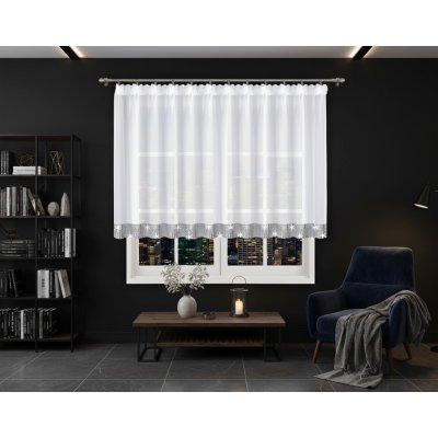 MyBestHome FLY Krátká záclona se zirkony MONIQUE bílá 400x120 cm Rozměr: 400x120 cm – Hledejceny.cz