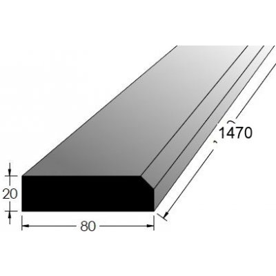 Dveřní práh s fazetou - BK 1450x80 | Zboží Auto