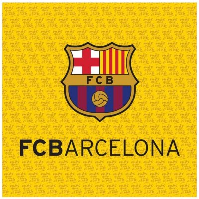TTP Polštář FC Barcelona žlutý 40x40