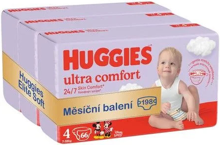 Huggies 3x Ultra Comfort Mega 4- 198 ks