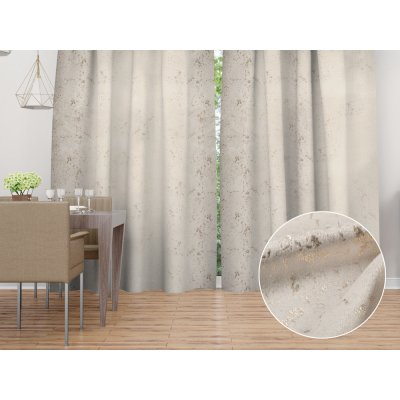Biante Sametový závěs Isabela IBL-001 Gold Design krémový - šířka 270 cm 270x150 cm – Zboží Mobilmania