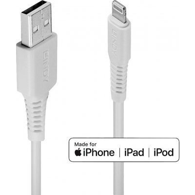 LINDY USB kabel USB 2.0 USB-A zástrčka, Apple Lightning konektor 1.00 m bílá 31326 – Zbozi.Blesk.cz