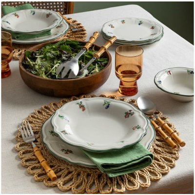 Asir Jídelní sada bílá zelená porcelán 667PRS1123 24 ks – Hledejceny.cz