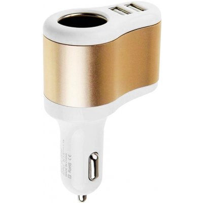 CAR.COOL 7490 USB nabíječka do auta, 2 USB port, bílo-zlatá – Zboží Živě