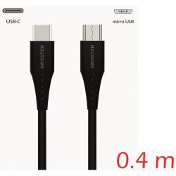 Swissten DATOVÝ KABEL USB-C / MICRO USB 0,4 M