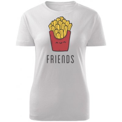 Tričko s potiskem Best Friend Fries bílá