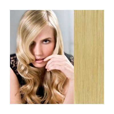 Clip in vlasy 43cm 100% lidské SUPER HUSTÉ přírodní blond – Zboží Mobilmania