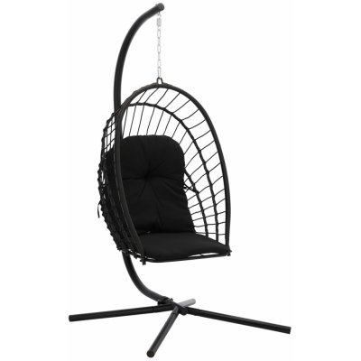 Garden Line Závěsné zahradní křeslo Eris černé + polštář – Zbozi.Blesk.cz