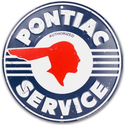 Plechová cedule Pontiac Service round 30 cm – Zbozi.Blesk.cz